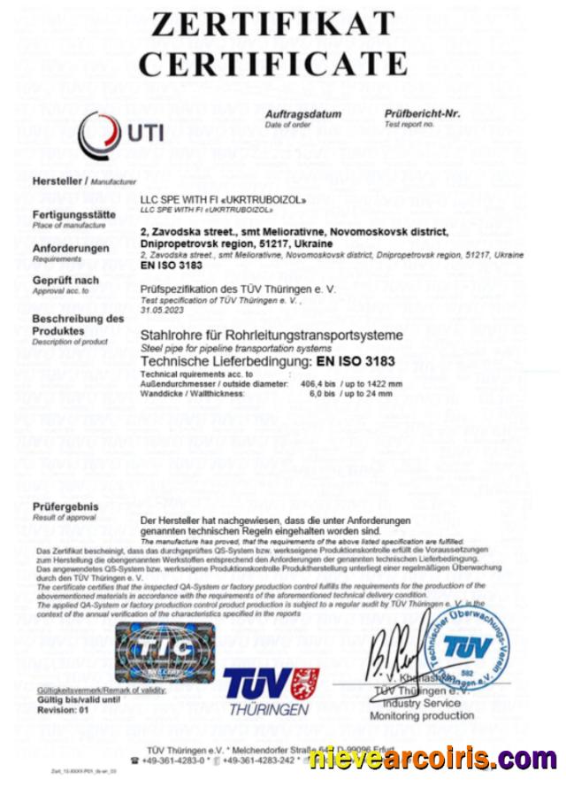Germany UTI certificate of registration